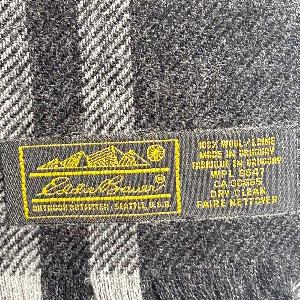 Eddie Bauer‎ Vintage 100% Wool Plaid Scarf Outdoor Preppy Gorpcore Hiking Unisex